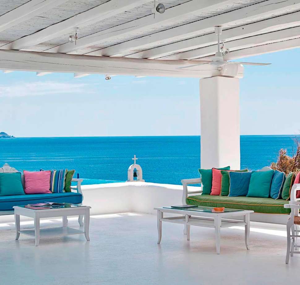 Een foto van het terras bij Pietra e Mare - Mykonos Moments Hotel