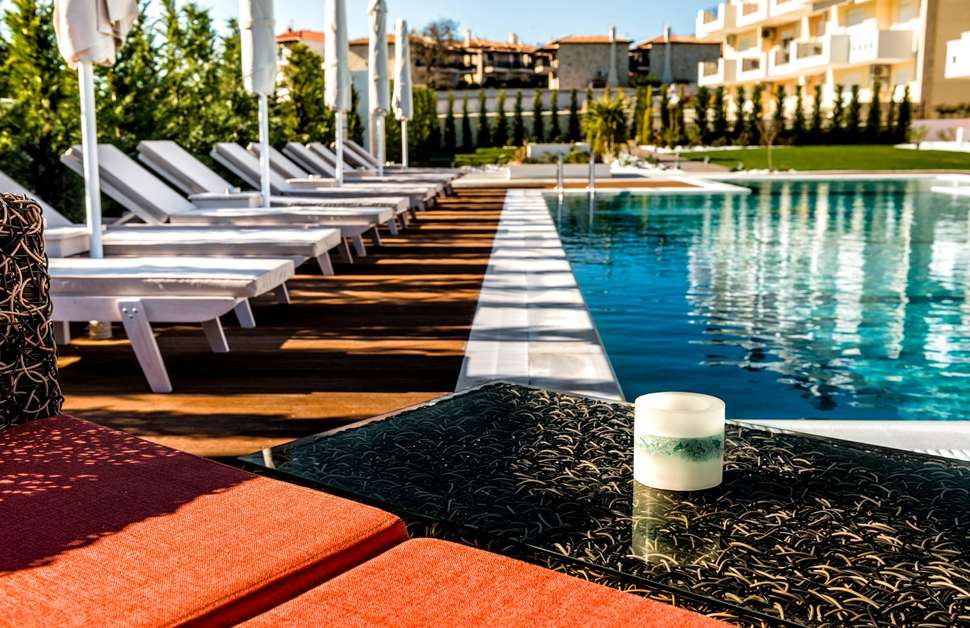 Een foto van het zwembad bij Lagaria Hotel & Appartementen