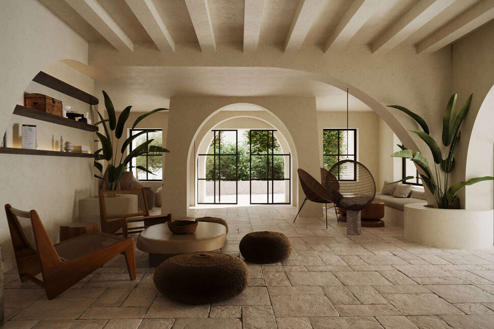 Een foto van het interieur van Momi Slow Living Hotel