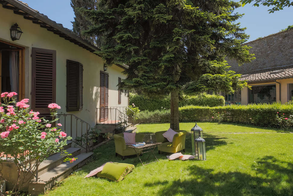 Ein Foto von der Terrasse im Hotel Villa Casagrande