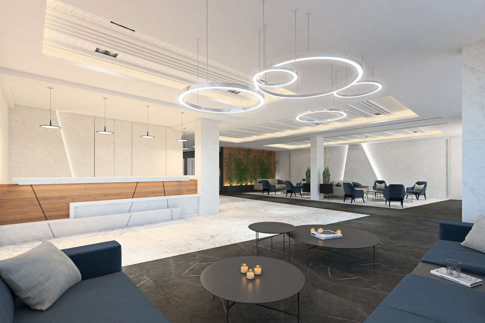 Een foto van het interieur van Hotel Olympus Palace