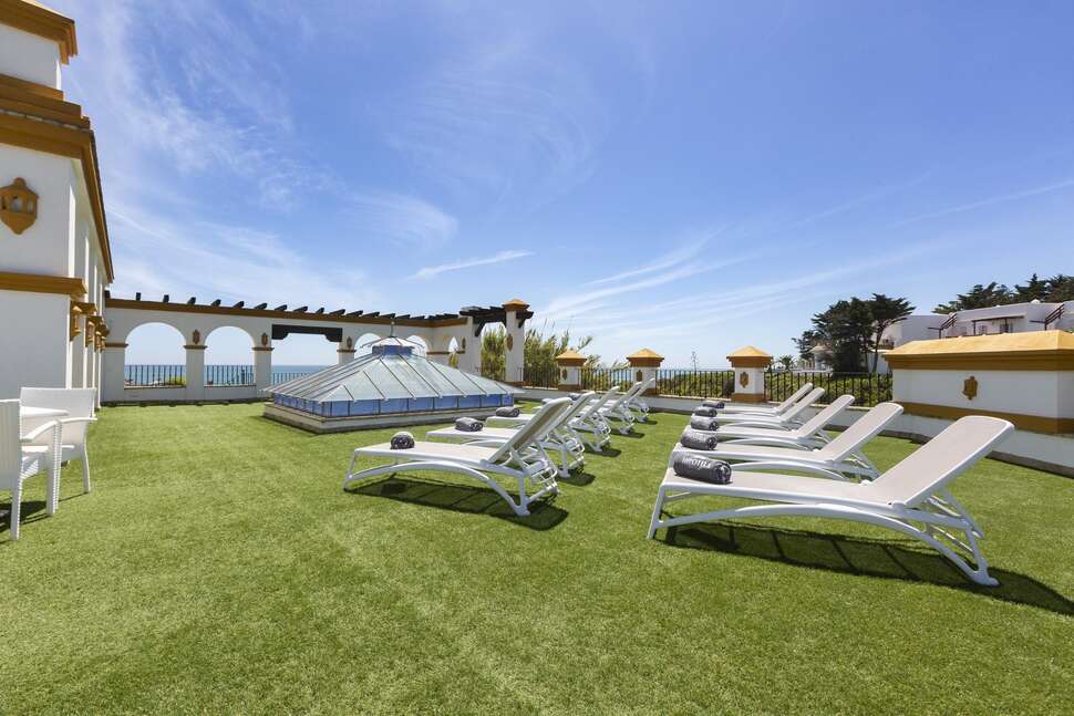 Ein Foto von der Terrasse im Hipotels Flamenco Conil