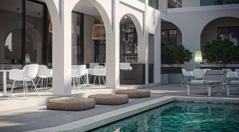 Een foto van het terras bij Nikon Boutique Hotel