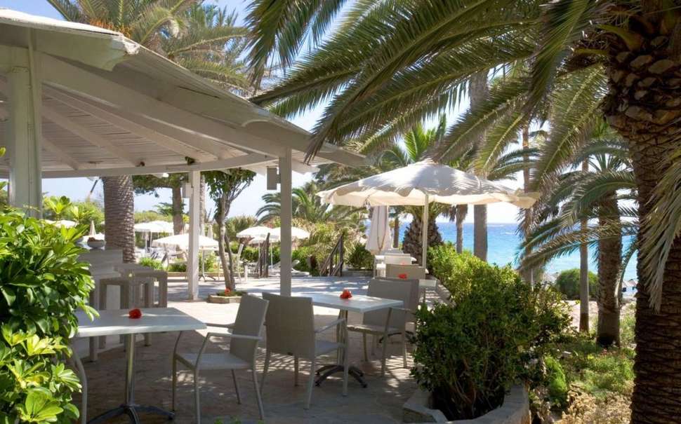 Een foto van het terras bij Nissi Beach Resort
