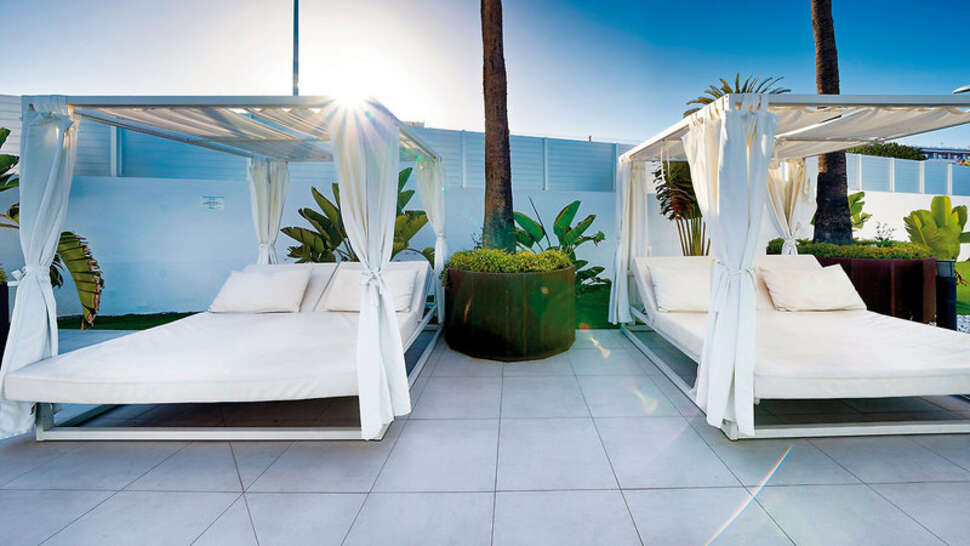 Ein Foto von der Terrasse im Hotel Nayra