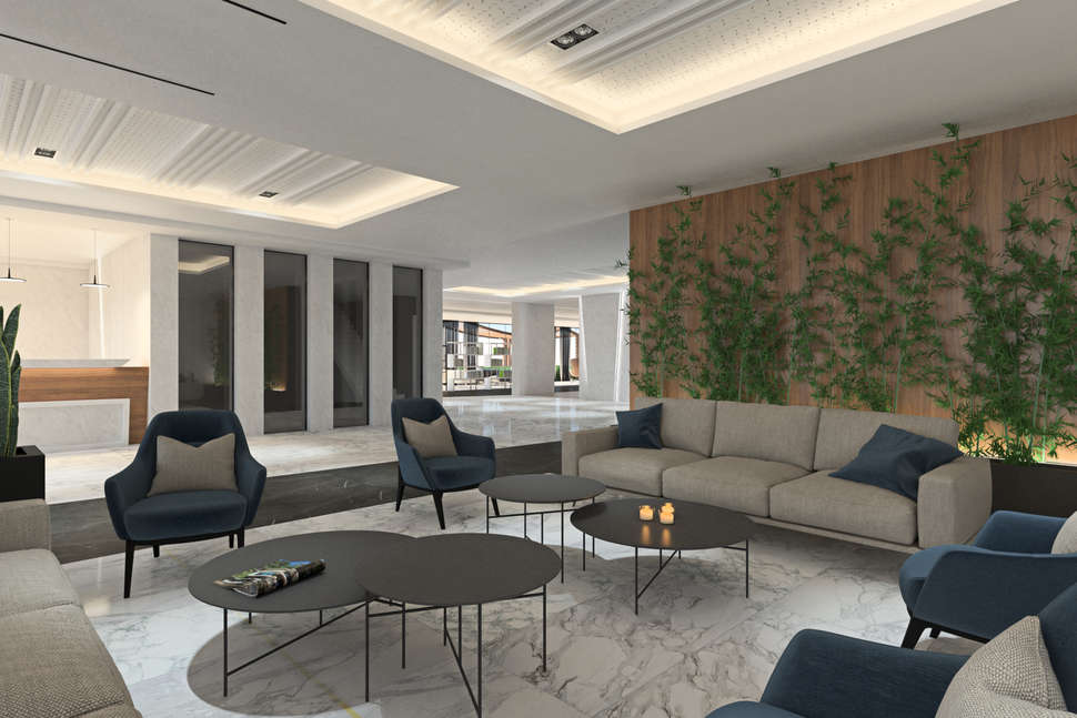 Een foto van het interieur van Hotel Olympus Palace