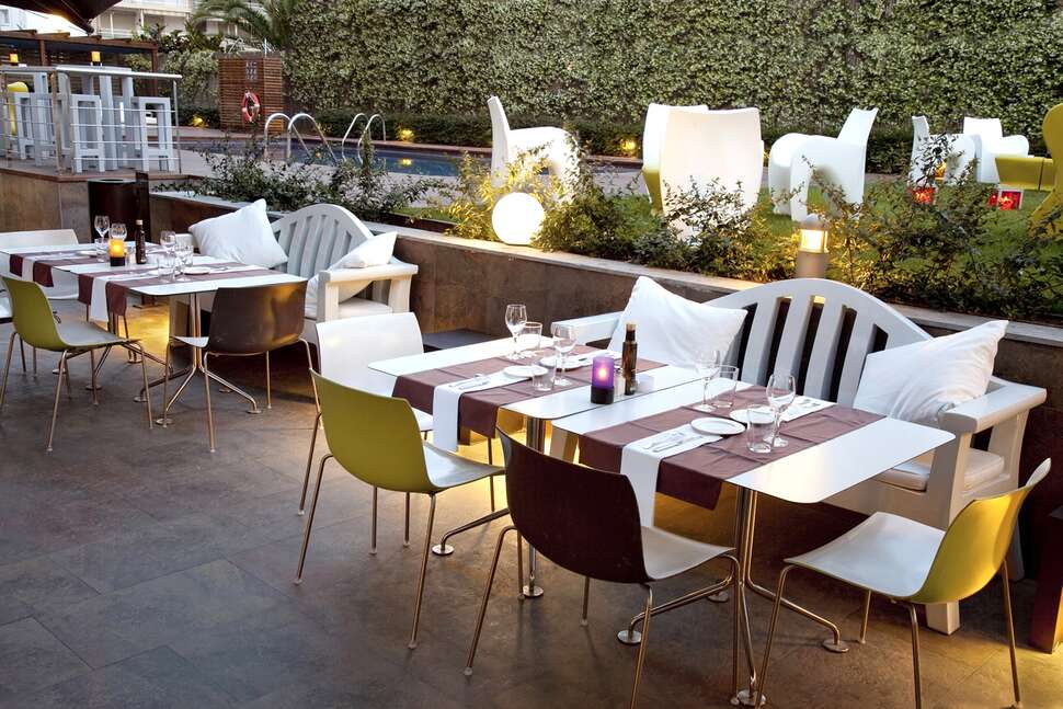 Ein Foto von der Terrasse im Hotel Magnolia