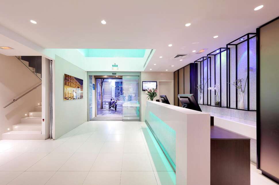 Een foto van het interieur van Eurostars Plaza Mayor