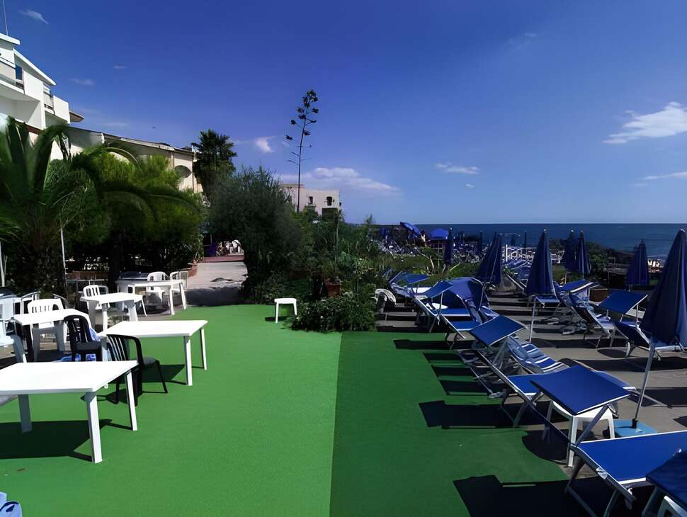 Ein Foto von der Terrasse im Hotel Nike