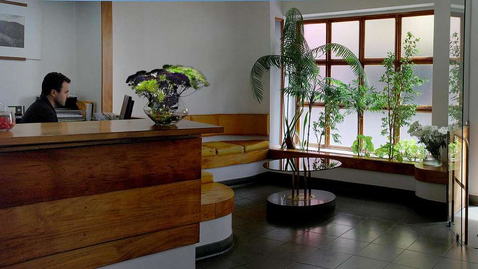 Een foto van het interieur van Hotel Alcides