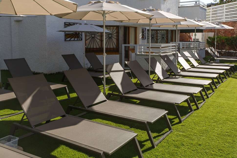 Ein Foto von der Terrasse im Alsol Datasol Apartments
