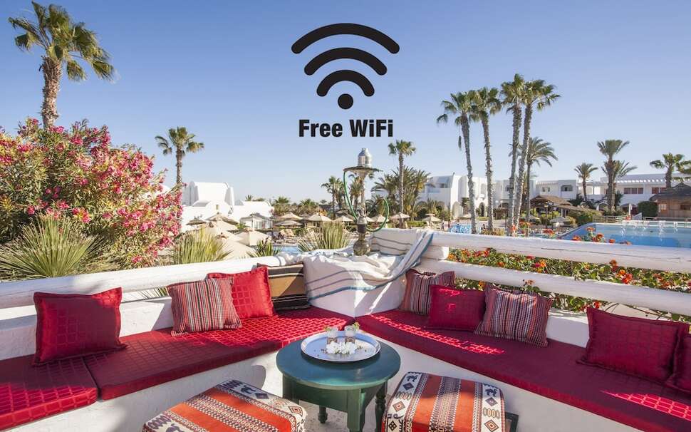 Een foto van het terras bij Seabel Aladin Djerba