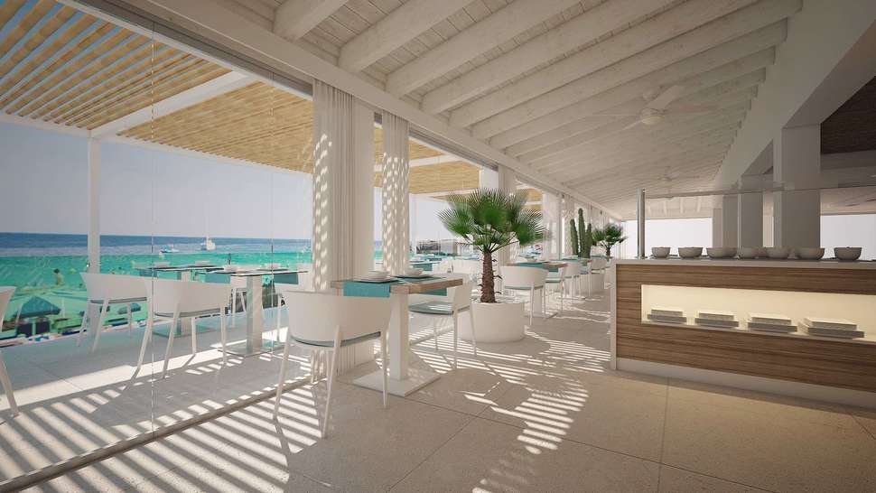 Een foto van het terras bij Carema Beach Menorca