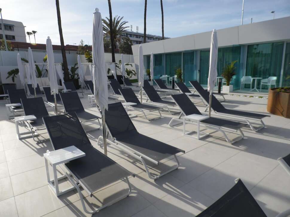 Ein Foto von der Terrasse im Hotel Nayra