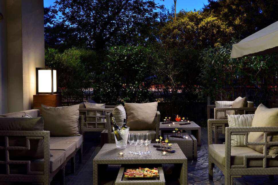 Ein Foto von der Terrasse im Hotel Pulitzer Roma