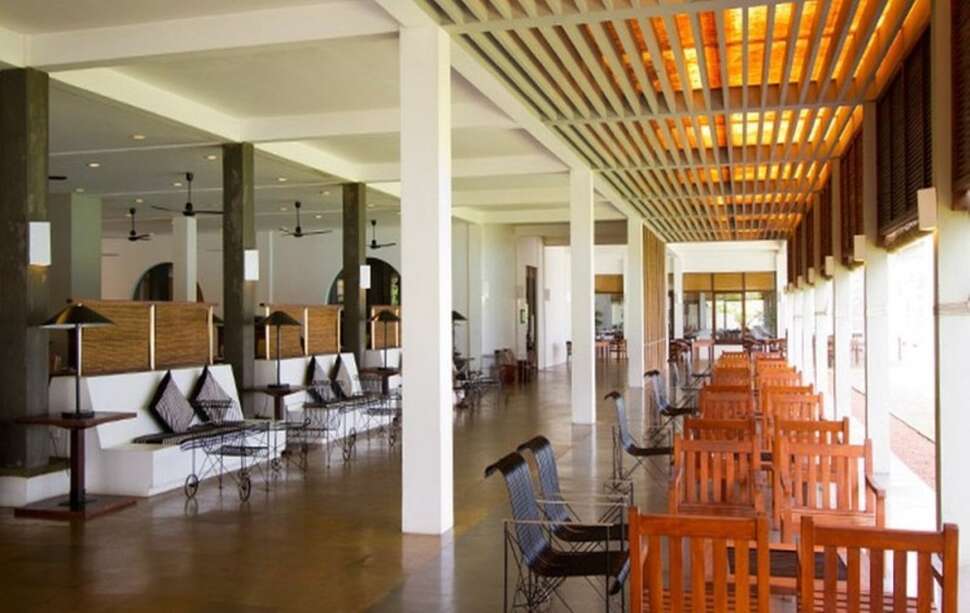 Een foto van het interieur van The Blue Water Hotel