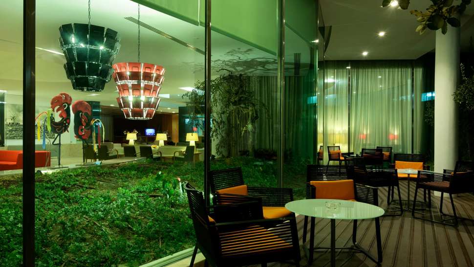 Een foto van het terras bij Hotel Santa Maria