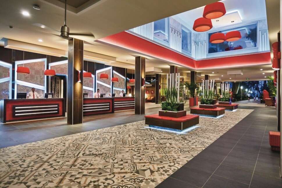 Een foto van het interieur van Riu Bambu