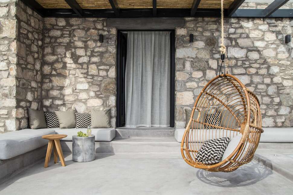 Ein Foto von der Terrasse im My Mykonos Hotel
