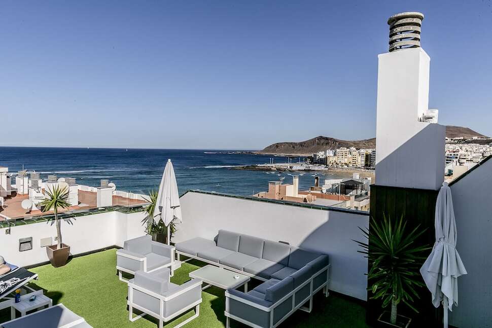 Ein Foto von der Terrasse im Exe Las Palmas