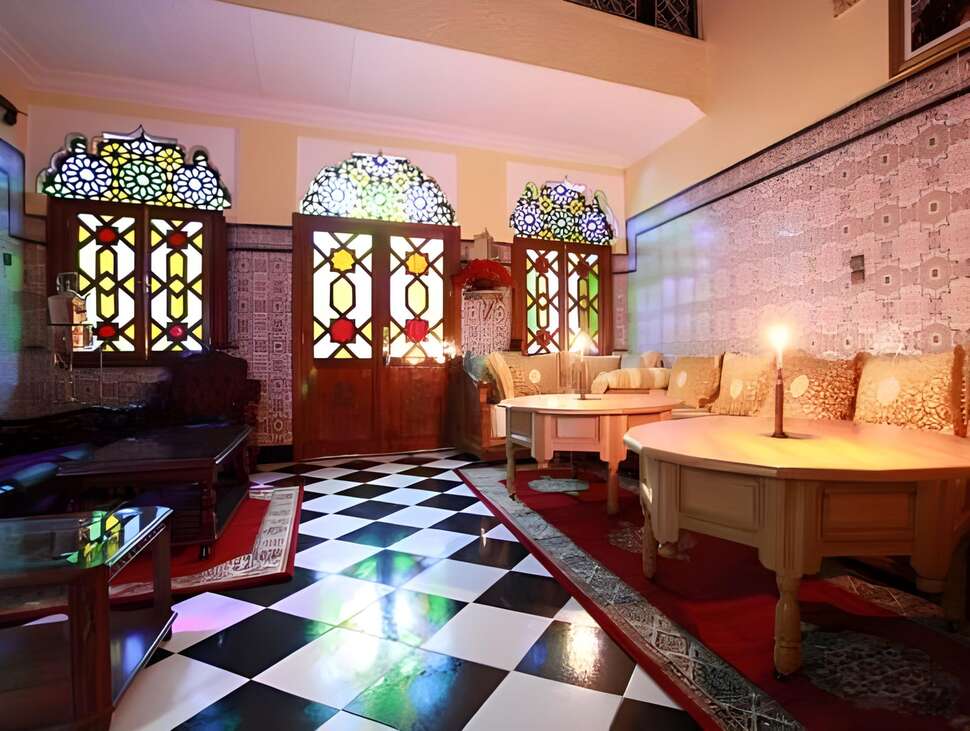 Een foto van het interieur van Riad Fatouma