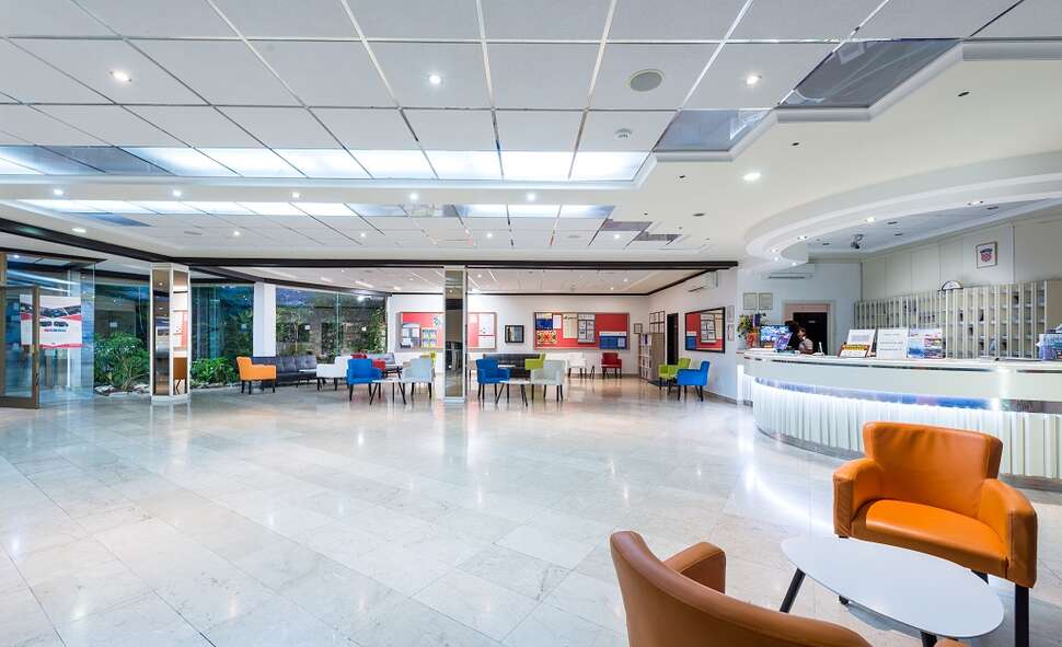 Een foto van het interieur van Hotel Vis