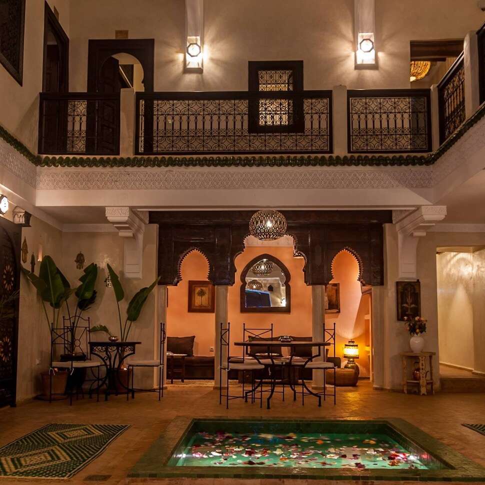 Een foto van het interieur van Riad Haraka