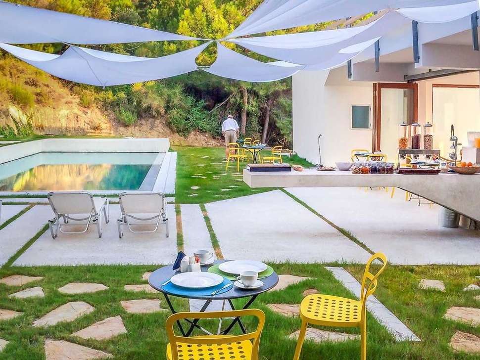 Een foto van het terras bij Semeli Boutique Hotel