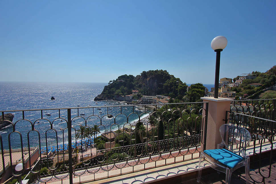 Ein Foto von der Terrasse im Hotel Elios