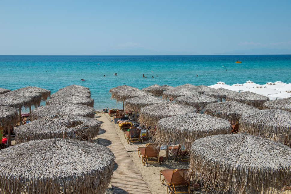Een foto van het strand bij Georgalas Sun Beach Resort