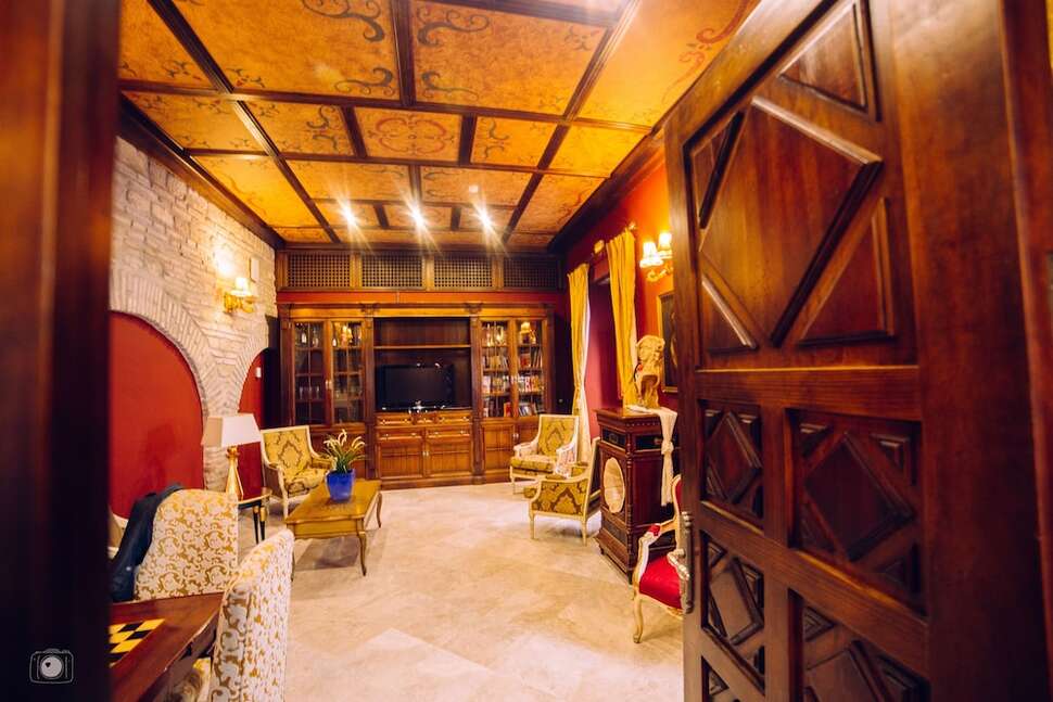 Een foto van het interieur van Hacienda Posada De Vallina