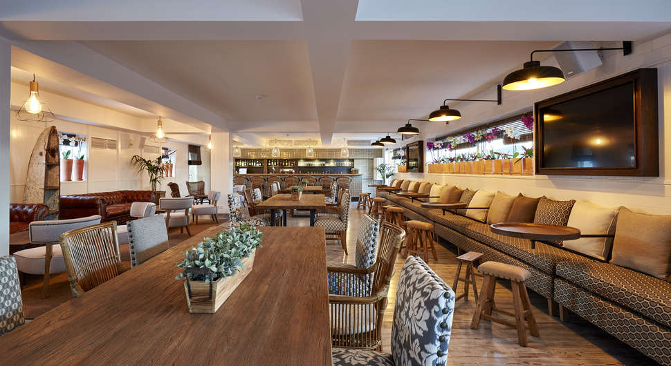 Een foto van het interieur van Hotel Delamar