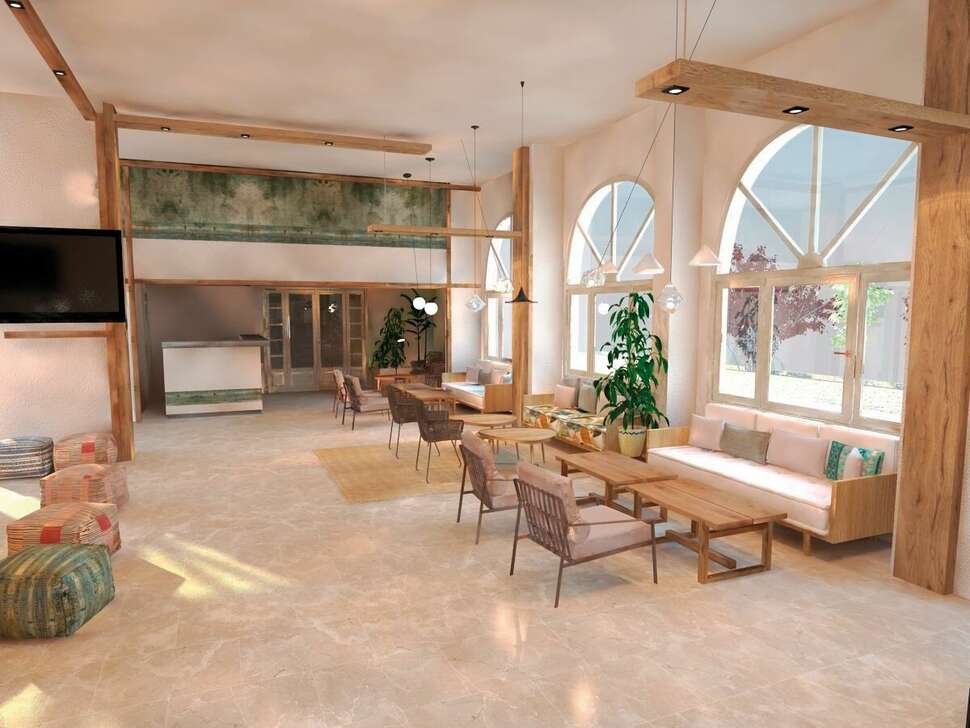 Een foto van het interieur van Hotel Alkionis