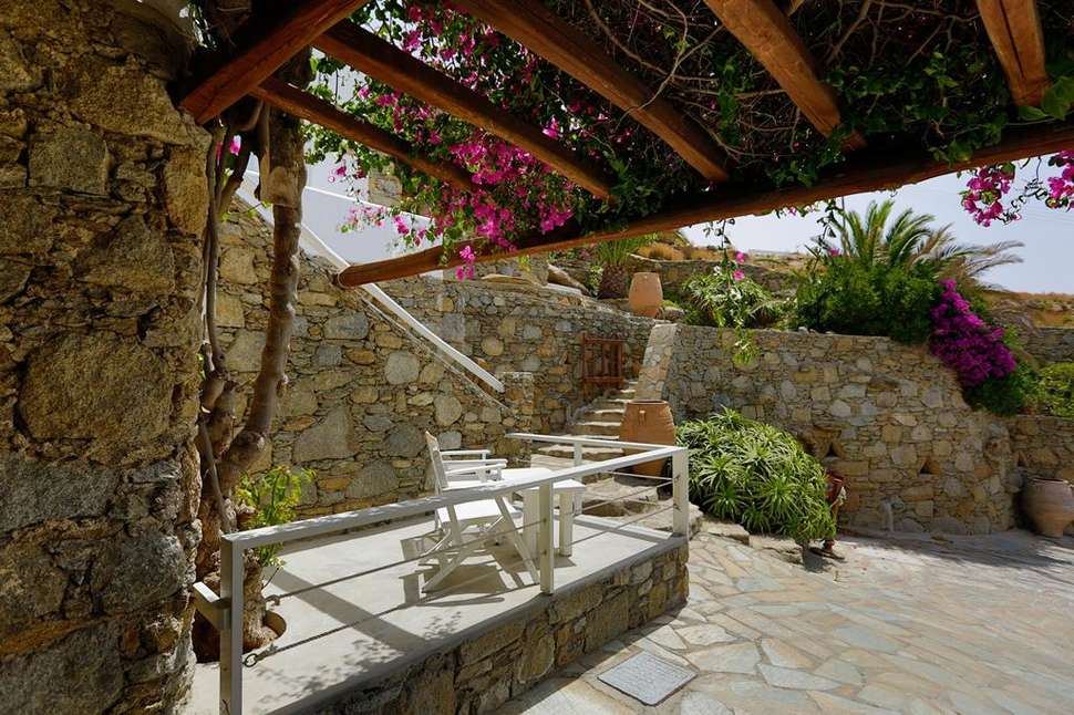 Een foto van het terras bij Mykonos View