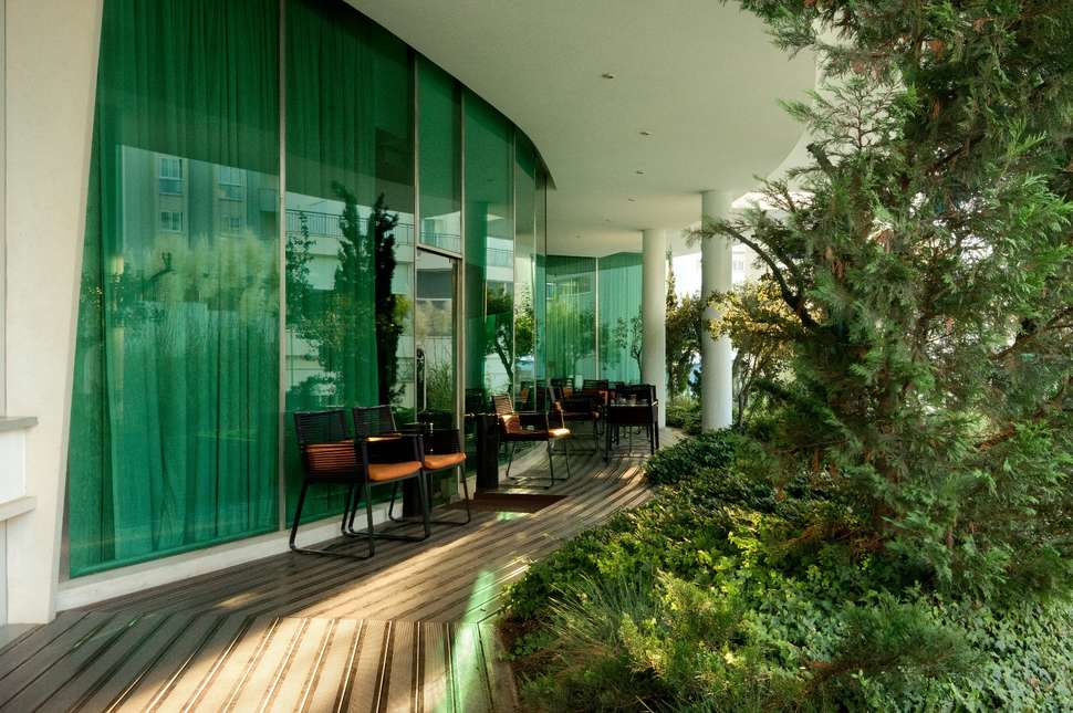Een foto van het terras bij Hotel Santa Maria