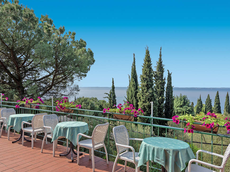 Ein Foto von der Terrasse im Hotel Marco Polo