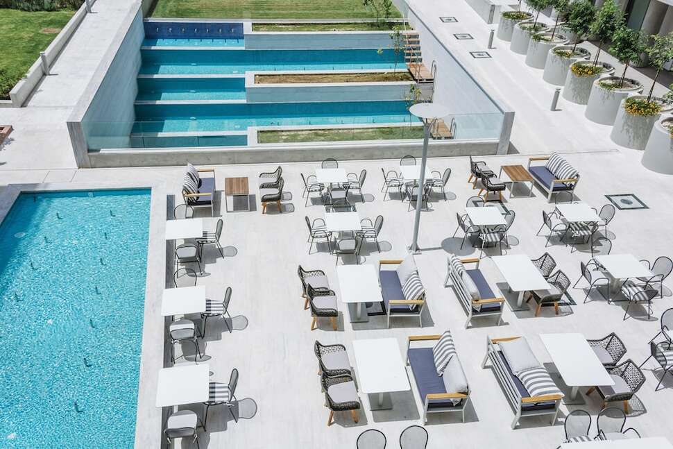 Ein Foto von der Terrasse im Elysia Park