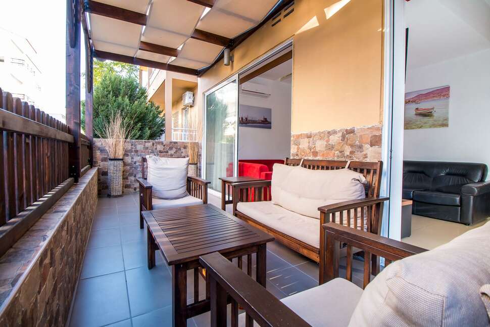 Ein Foto von der Terrasse im Filmar Hotel