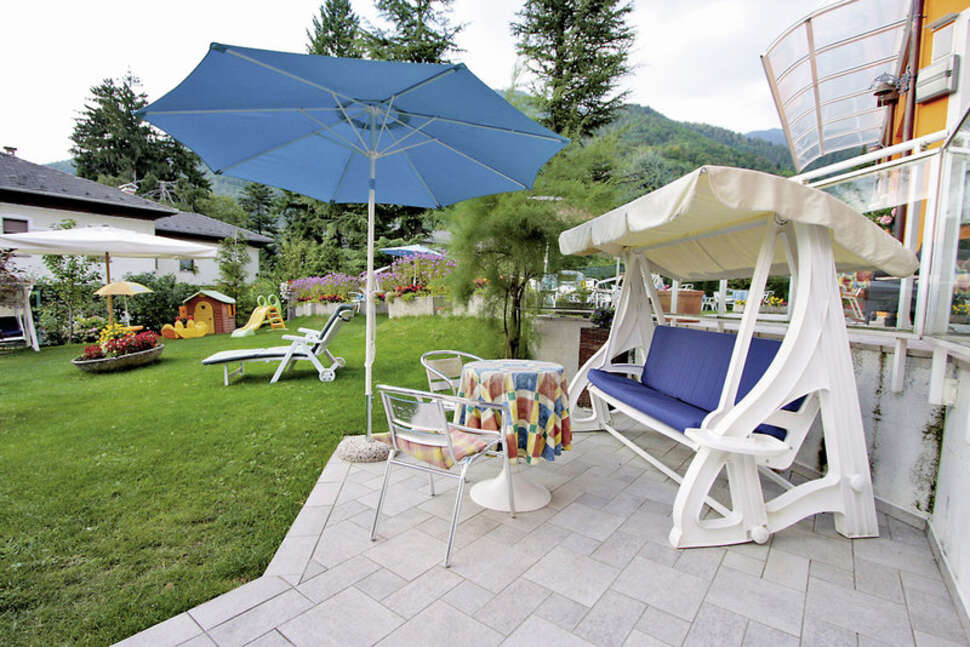 Ein Foto von der Terrasse im Bio Hotel Elite