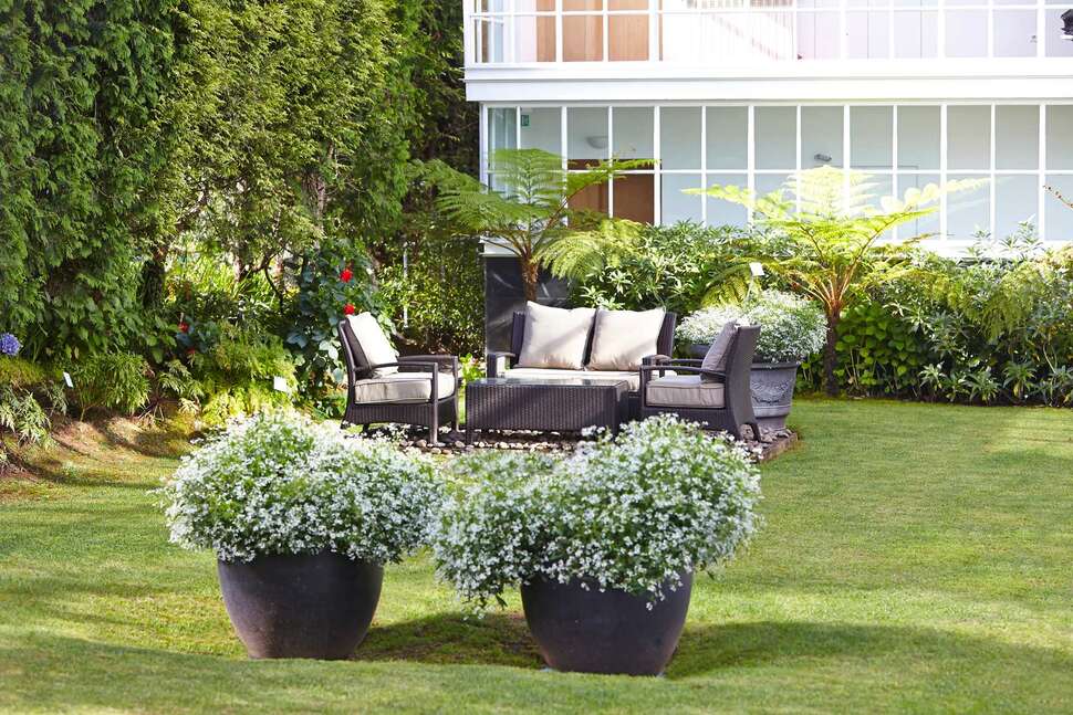Ein Foto von der Terrasse im PortoBay Serra Golf