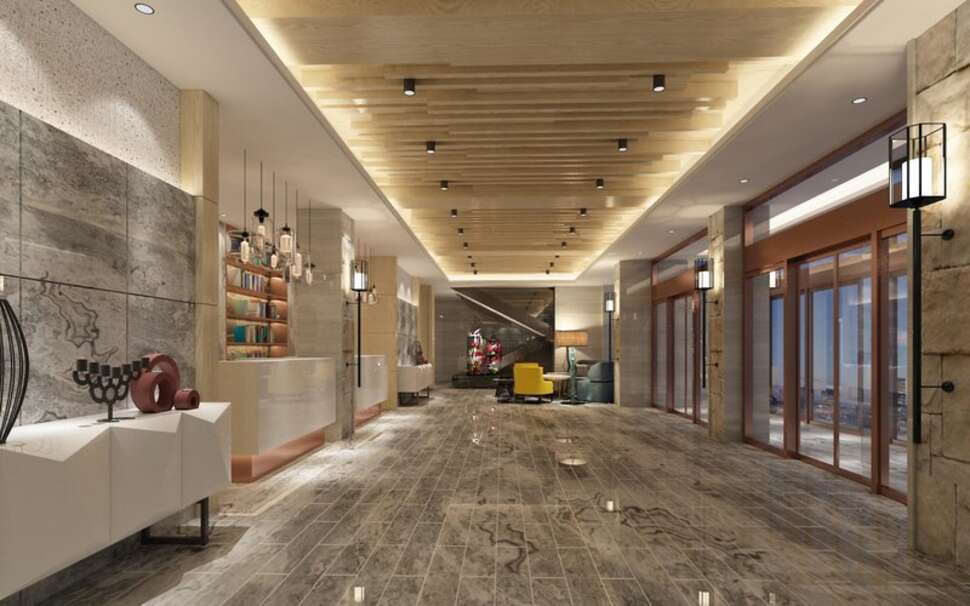 Een foto van het interieur van Side Square Hotel