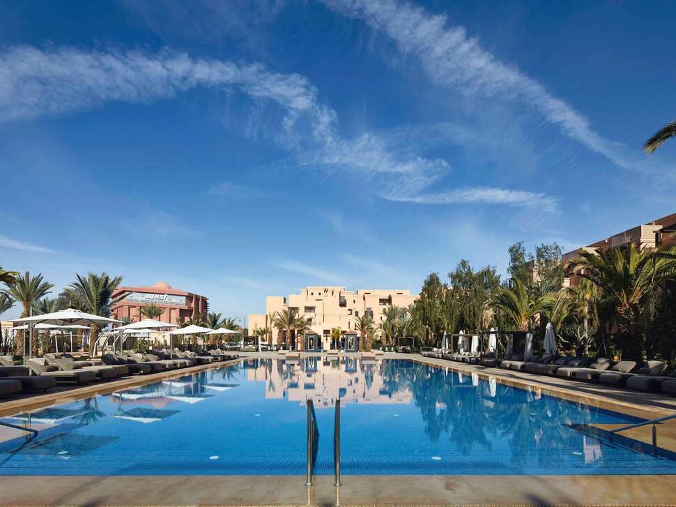 Een foto van een overzicht van Mövenpick Hotel Mansour Eddahbi Marrakech