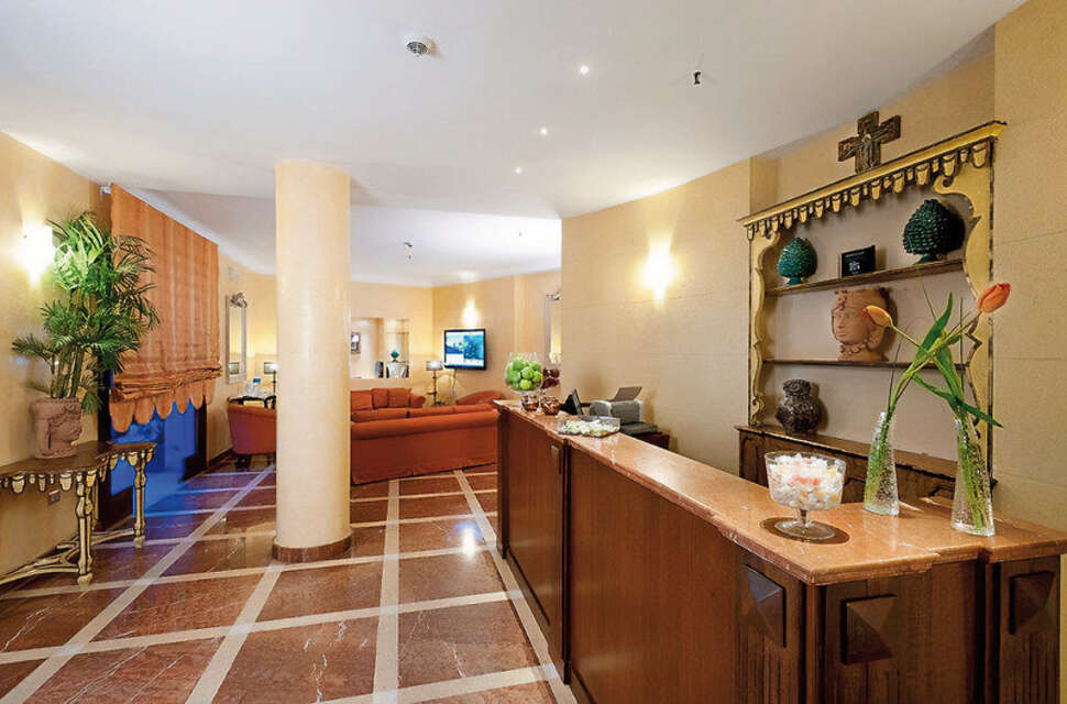 Een foto van het interieur van Hotel Vecchio Borgo