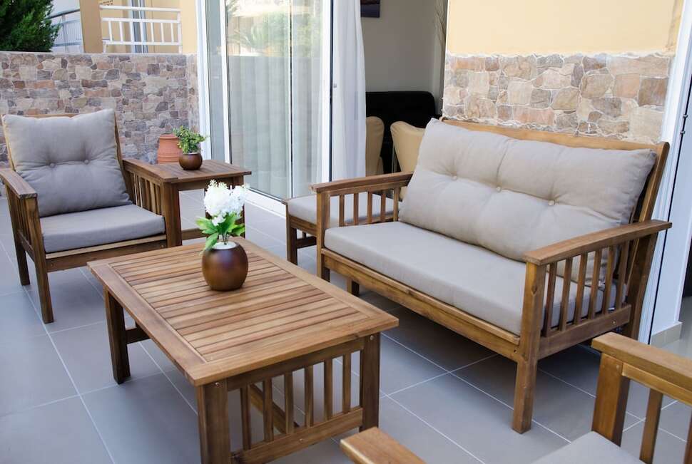 Ein Foto von der Terrasse im Filmar Hotel