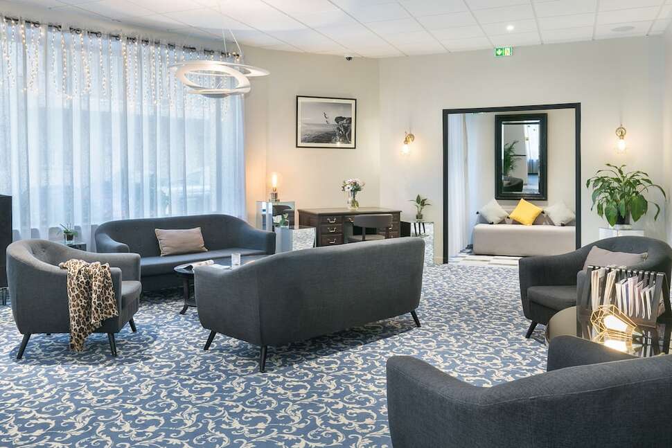 Een foto van het interieur van Hotel Locarno