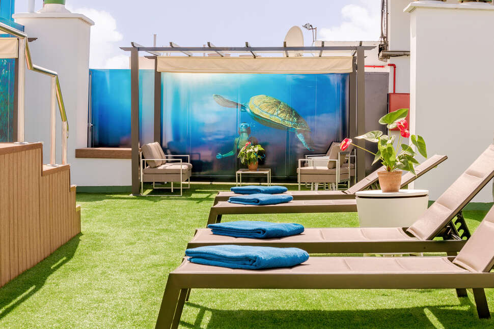 Ein Foto von der Terrasse im Hotel Livvo Fataga