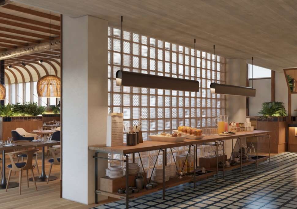 Een foto van het interieur van H10 Puerto Poniente