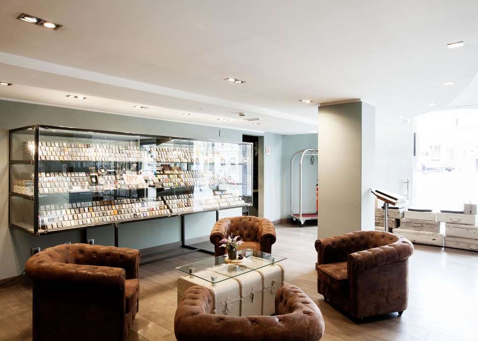 Een foto van het interieur van Hotel Concordia