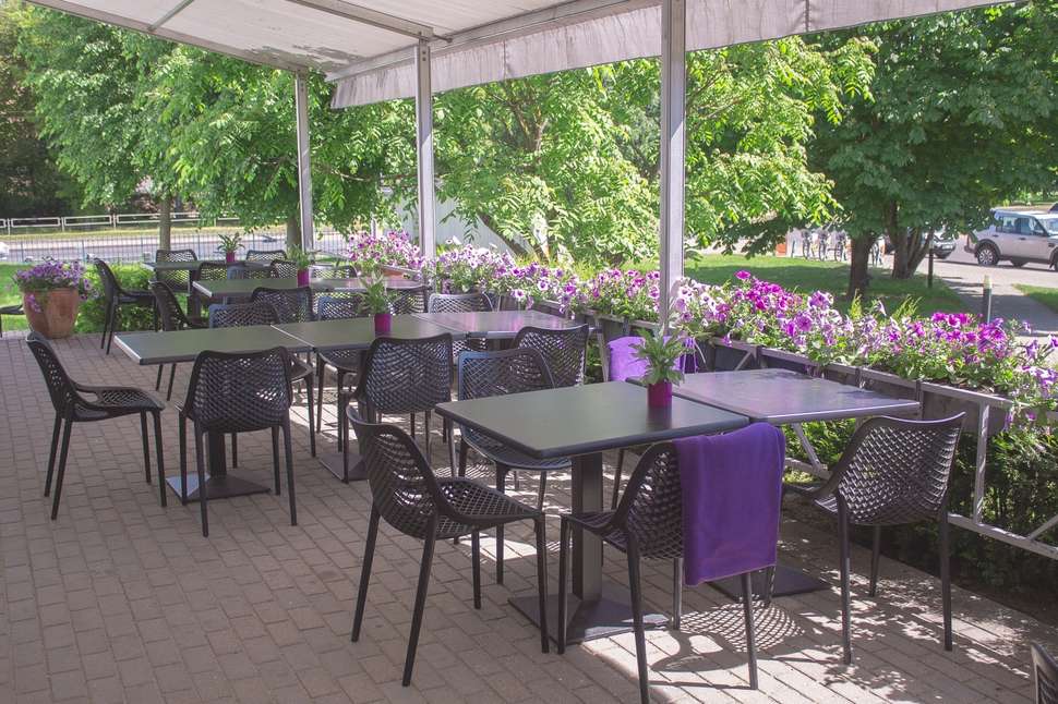 Een foto van het terras bij Bellevue Park Hotel