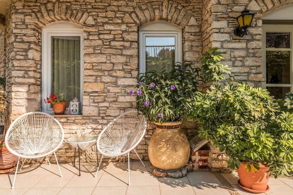 Ein Foto von der Terrasse im Hotel Virginia